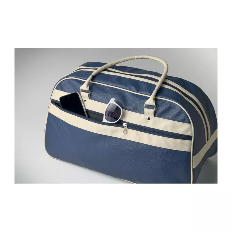 Torba sportowa z PU 21,5 l NOSTALGIC - Niebieski (MO2987-04)
