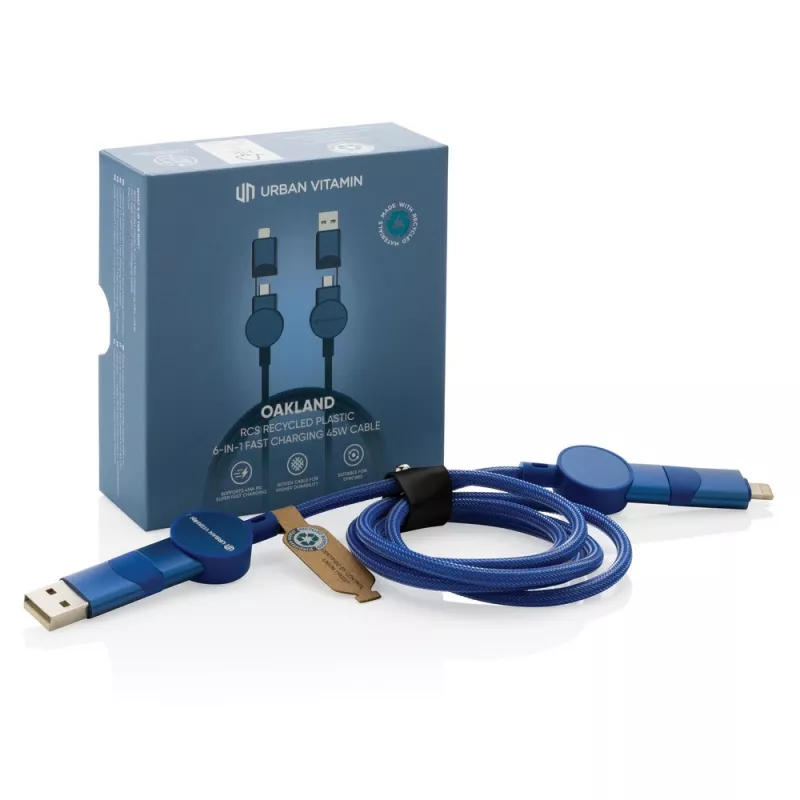 Kabel do ładowania 6 w 1 45W Urban Vitamin Oakland - niebieski (P302.705)