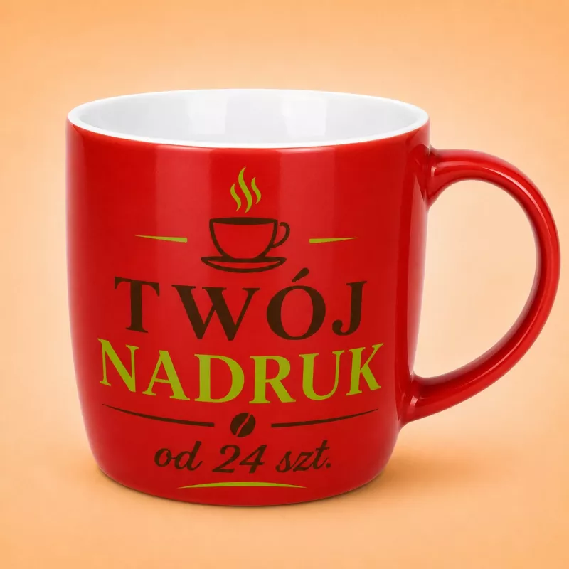 Kubek reklamowy Handy (300 ml) - czerwono-biały (M/038-CZERWONO/BIAŁY)