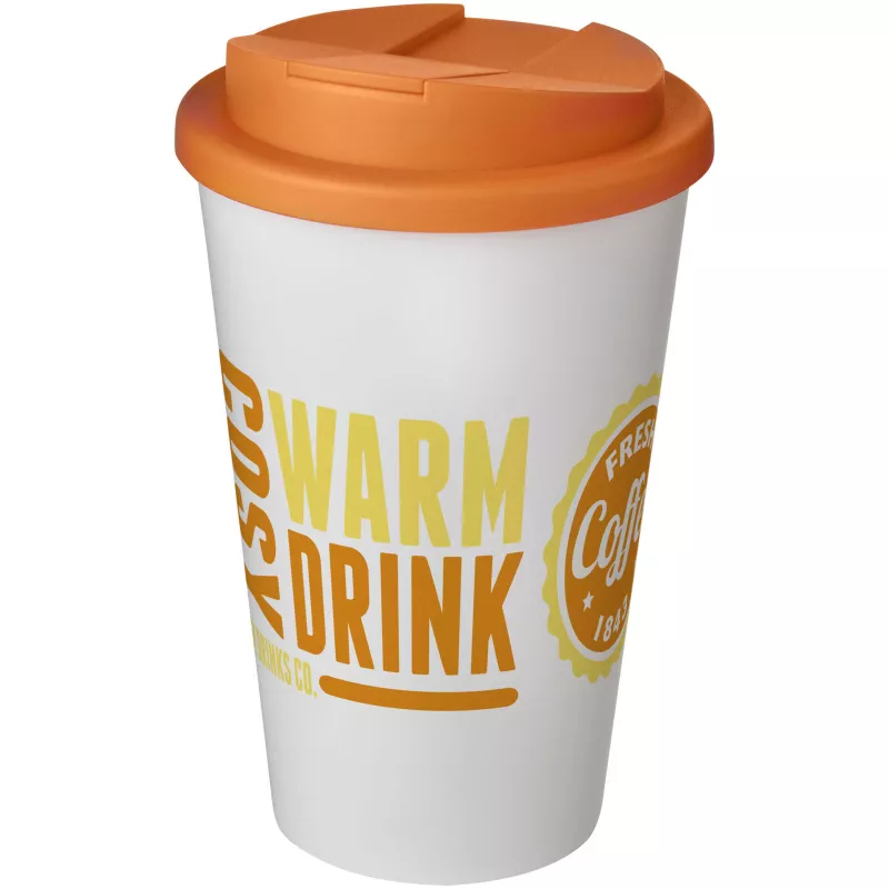Americano® 350 ml tumbler with spill-proof lid - Biały-Pomarańczowy (21069508)