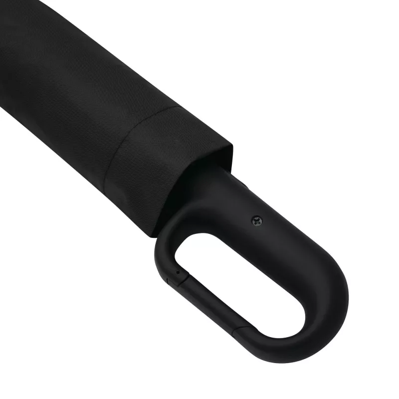 Automatyczna, wiatroodporna parasolka kieszonkowa z pokrowcem w dopasowanym kolorze - czarny (56-0101501)