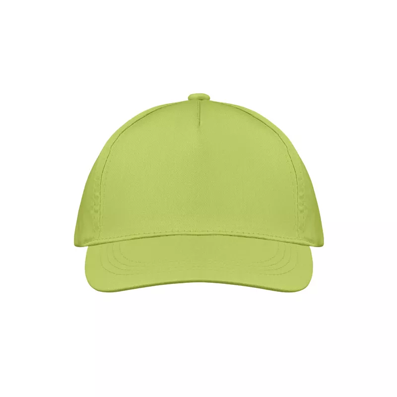 Czapka z daszkiem 5-panelowa z bawełny 160 g/m² BUZZ - Limonka (MO1447-48)