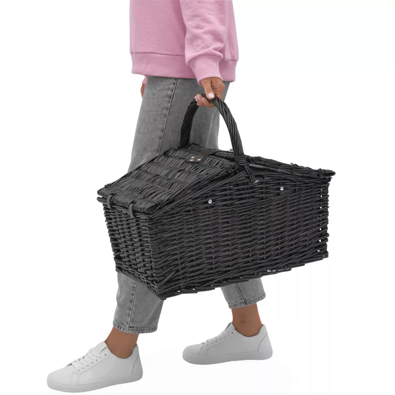 Wiklinowy kosz piknikowy - ciemnobrązowy (56-0604036)