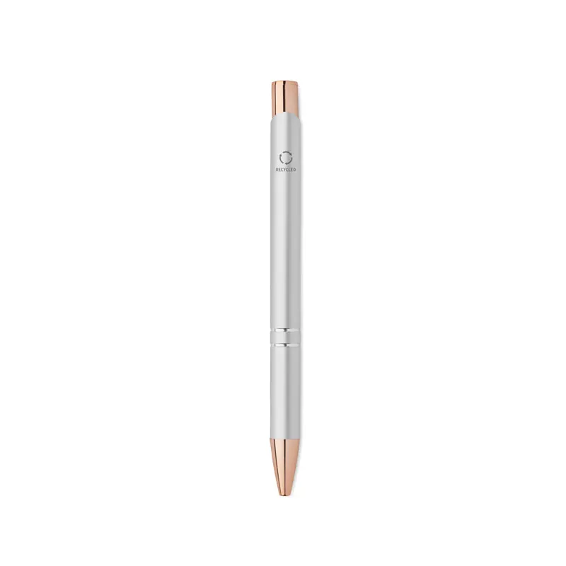 Długopis z aluminium z recyklingu BERN ROSE - Srebrny (MO2371-14)