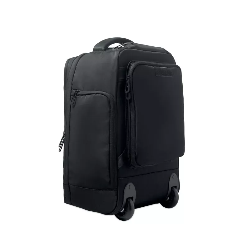 Plecak na kółkach na laptop 15" z RPET MAGNATE - Czarny (MO2985-03)