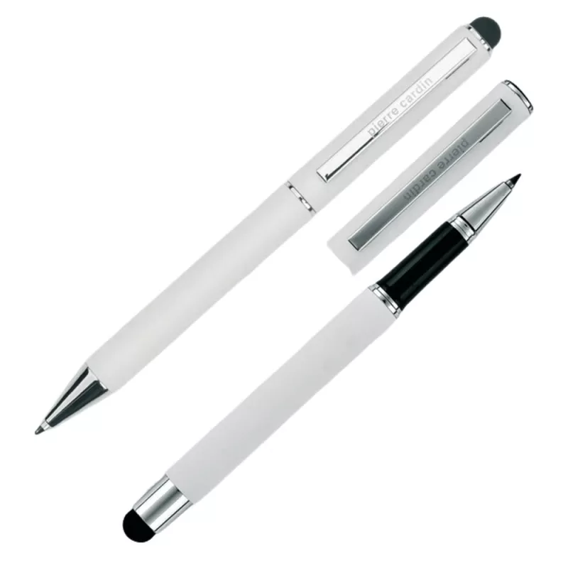 Zestaw piśmienny długopis i pióro kulkowe touch pen soft touch CLAUDIE Pierre Cardin - biały (B0401200IP306)