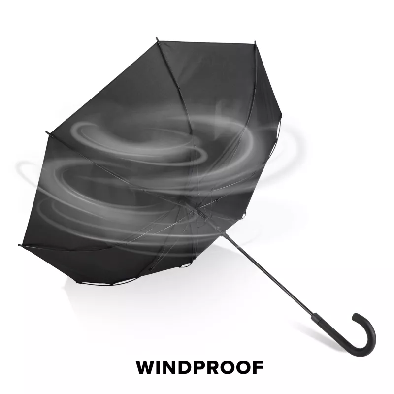 Verdure 190T Pongee 23""Wiatroodporny parasol zuchwytem, automatyczny - czarny (LT97119-N0002)
