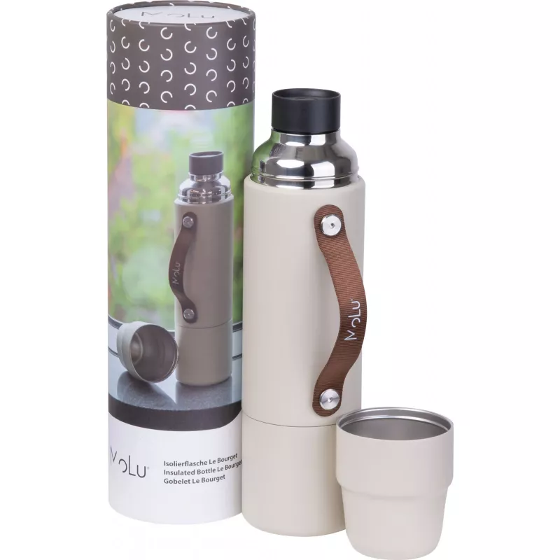 Termos stalowy z recyklingu LE BOURGET MoLu 1000 ml - beżowy (535213)