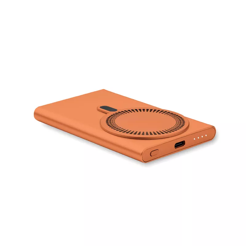 Powerbank magnetyczny 5000 mAh 15W z aluminium PAWTT - Pomaranczowy (MO2442-10)