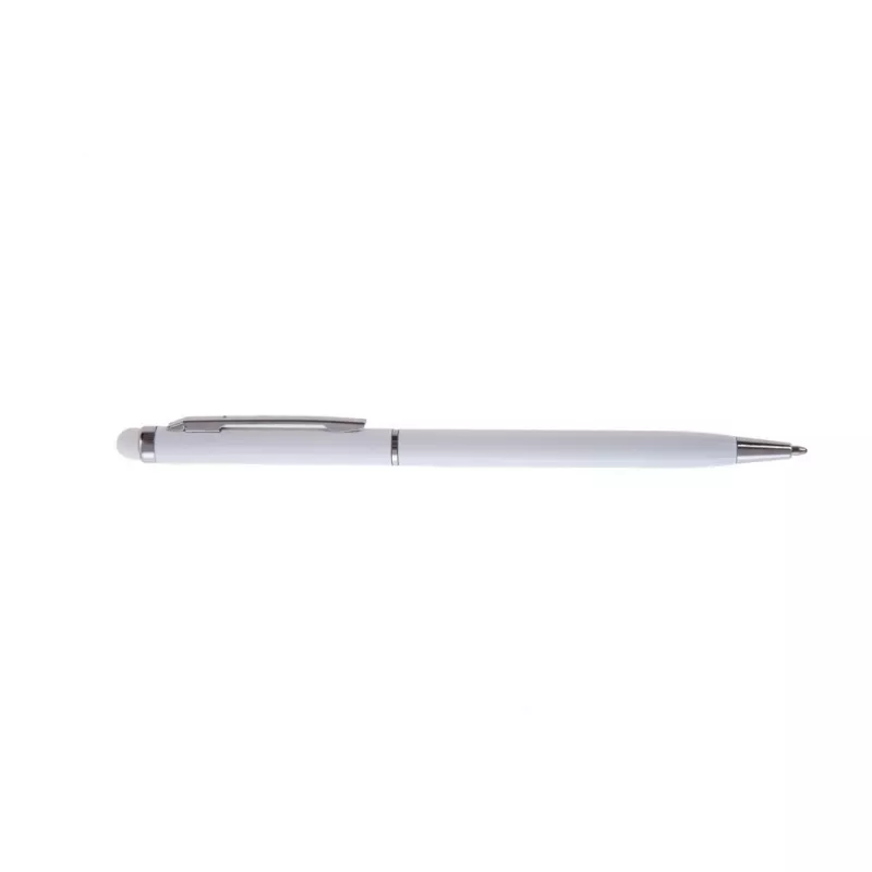 Długopis metalowy matowy z touch pen-em | Dennis - biały (V1637-02)