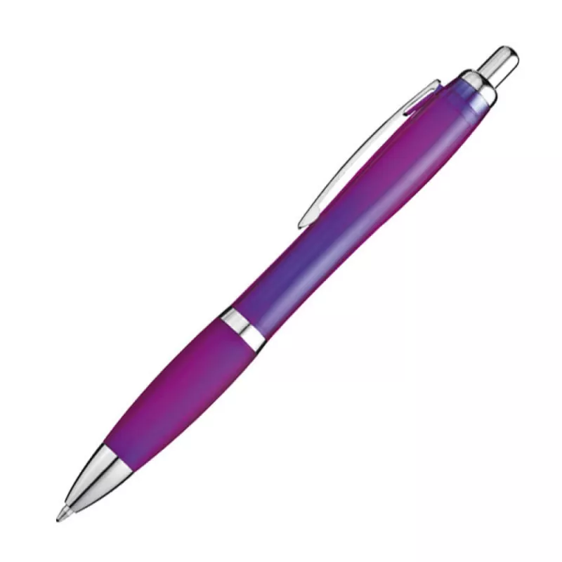 Długopis plastikowy reklamowy MOSCOW (transparentny) - fioletowy (1168212)