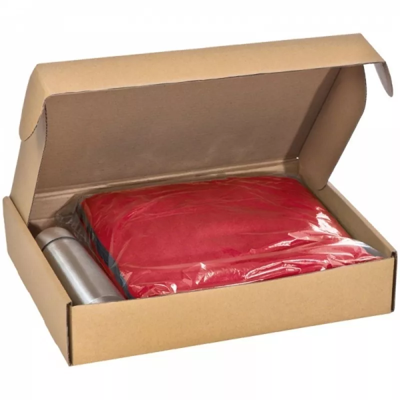 Zestaw koc z polaru 2w1 i termos 500 ml LIVERPOOL - czerwony (347805)