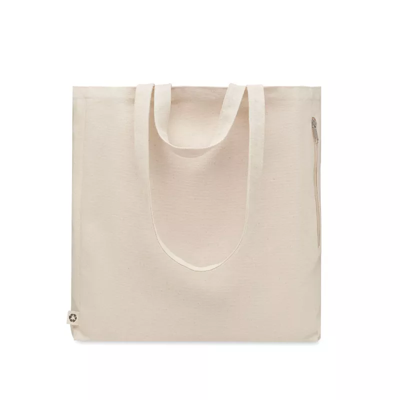 Torba plażowa z recyklingu z kieszenią 380 g/m² GAVE - Bezowy (MO6749-13)