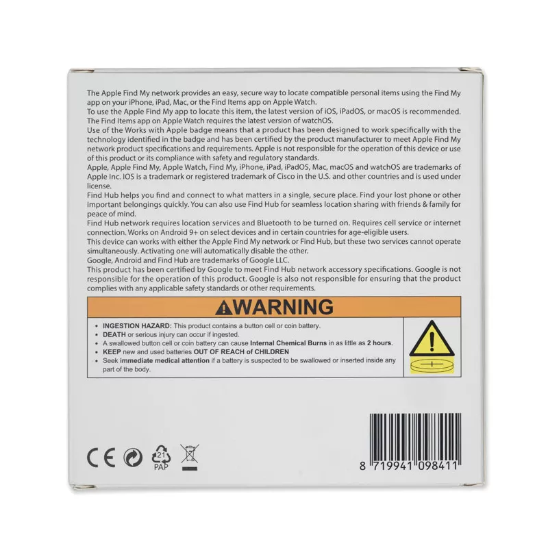 Lokalizator Find My w etui z PU LIFEMATE IN PU CASE - Czarny (MO3108-03)