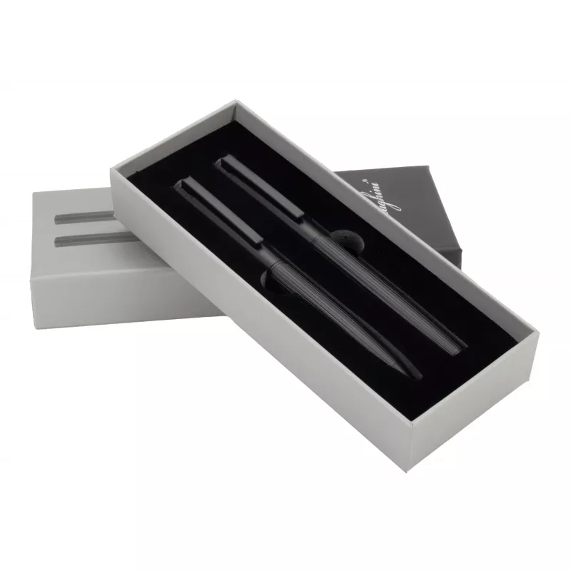 Zestaw piśmienny długopis i pióro kulkowe Ferraghini GLADYS - czarny (F24103)