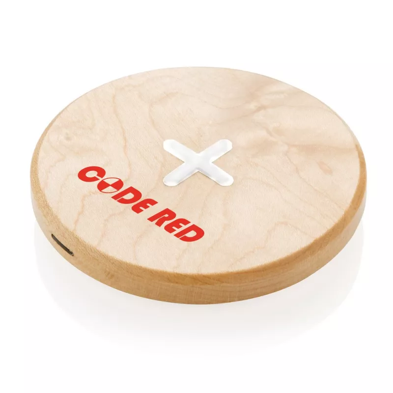 Drewniana ładowarka bezprzewodowa 5W - brązowy (P308.819)