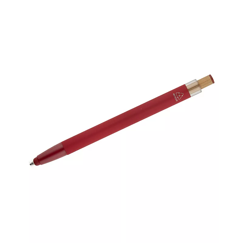 Długopis z recyklingowanego aluminium z  wykończeniem soft touch ALPEN - czerwony (19827-04)