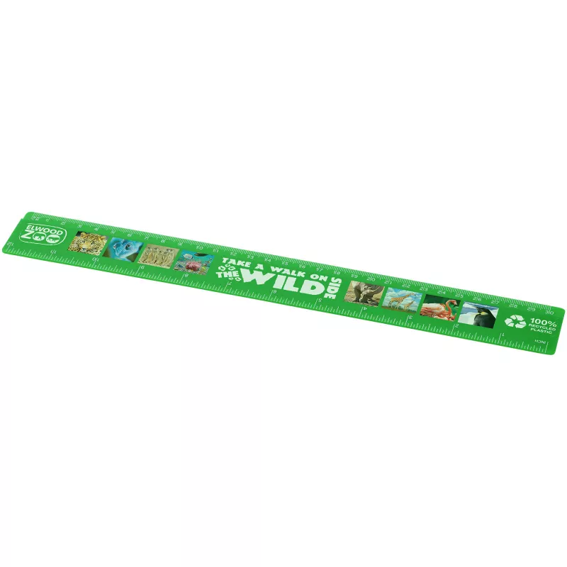 Refari linijka z tworzywa sztucznego pochodzącego z recyklingu o długości 30 cm - Zielony (21046861)