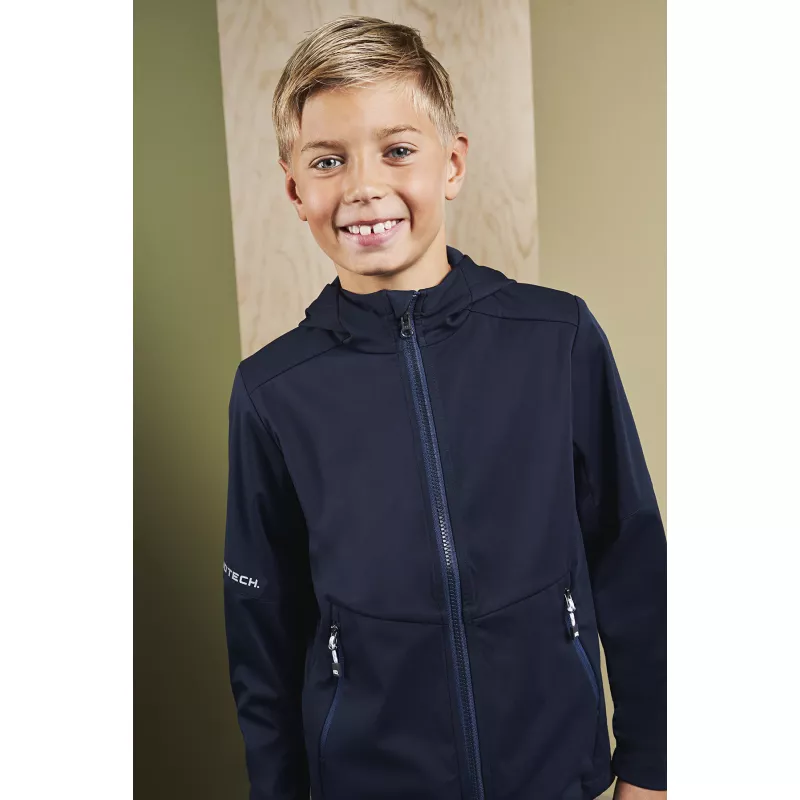 Kurtka dziecięca ID softshell z kapturem 40836 185 g/m² - Navy (40836-NAVY)