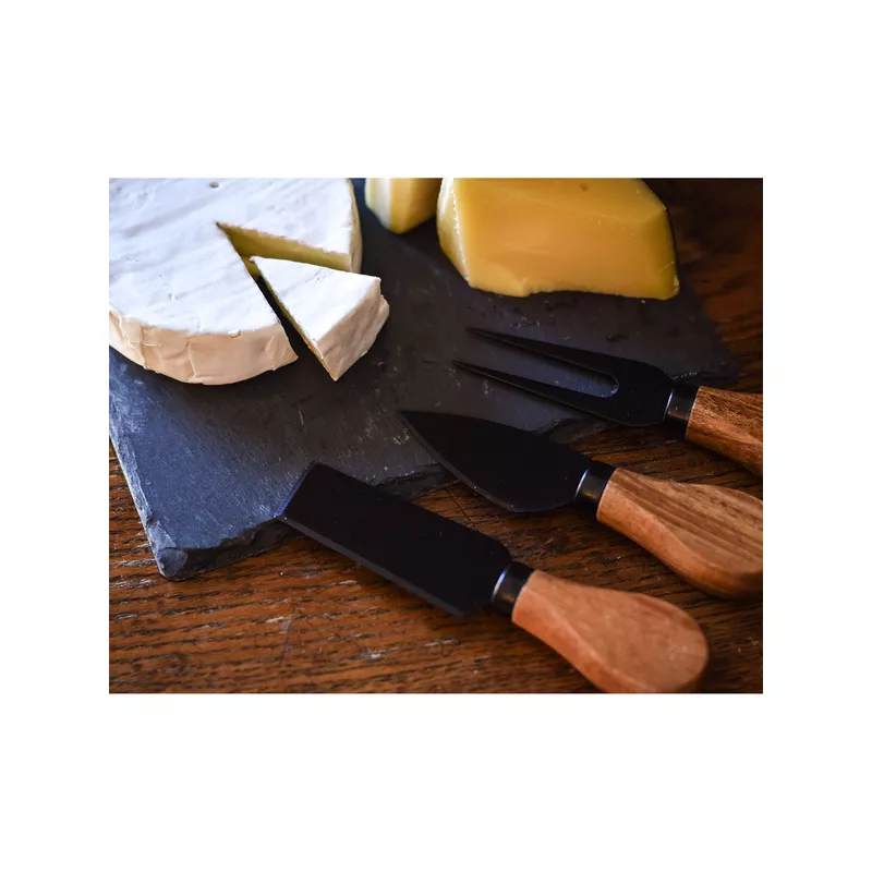 Zestaw do serów z tacą z łupka Queso - beżowy (R17163.13.O)