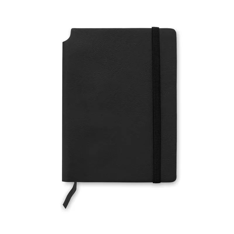 Notes A5 w okładce z PU 80 kartek w linię SOFTNOTE - Czarny (MO9108-03)