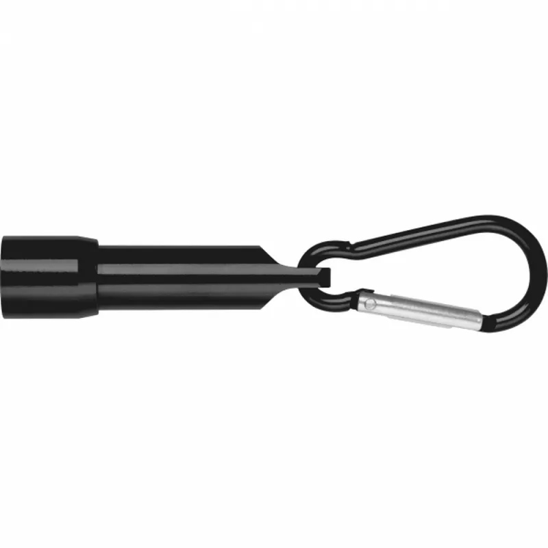 Mini latarka z aluminium z recyklingu BERGAMO - czarny (529303)