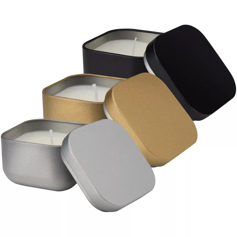 Tindra kwadratowa świeca w puszce o zapachu wanilii - Złoty (12635214)