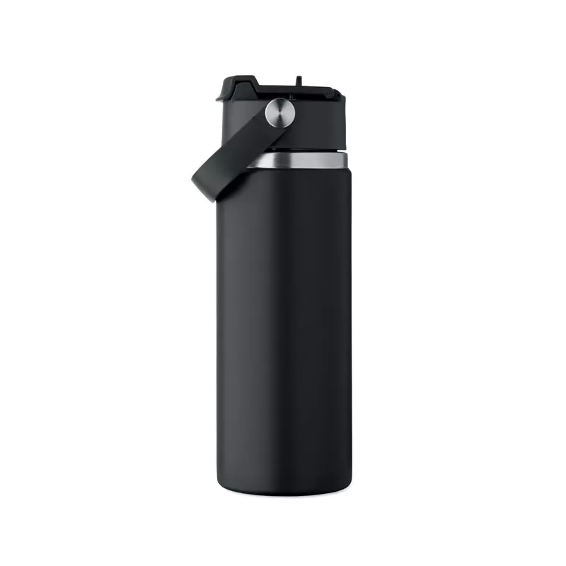 Butelka termiczna ze słomką 500 ml SUMA GRIP - Czarny (MO2775-03)
