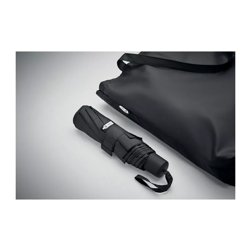 Torba z parasolem składanym 21" RPET SEATTLE - Czarny (MO2476-03)