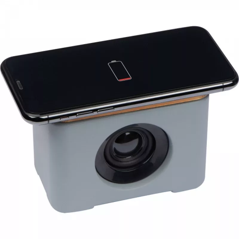 Głośnik bluetooth z ładowarką indukcyjną PILAR - szary (2242607)