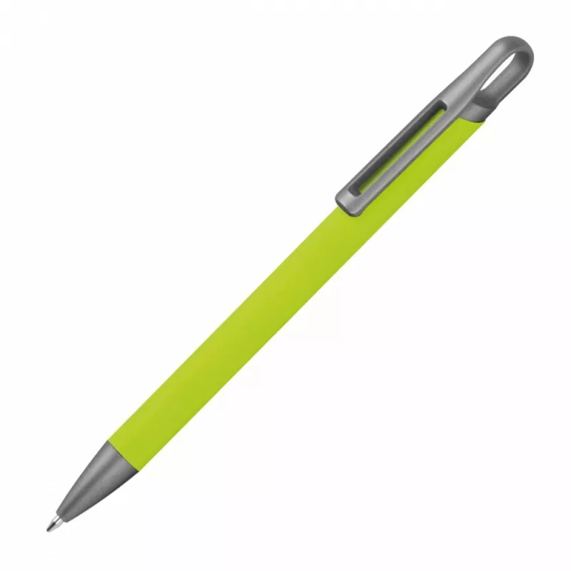Długopis aluminiowy z recyklingu półżelowy KAROLINE - jasnozielony (1444029)
