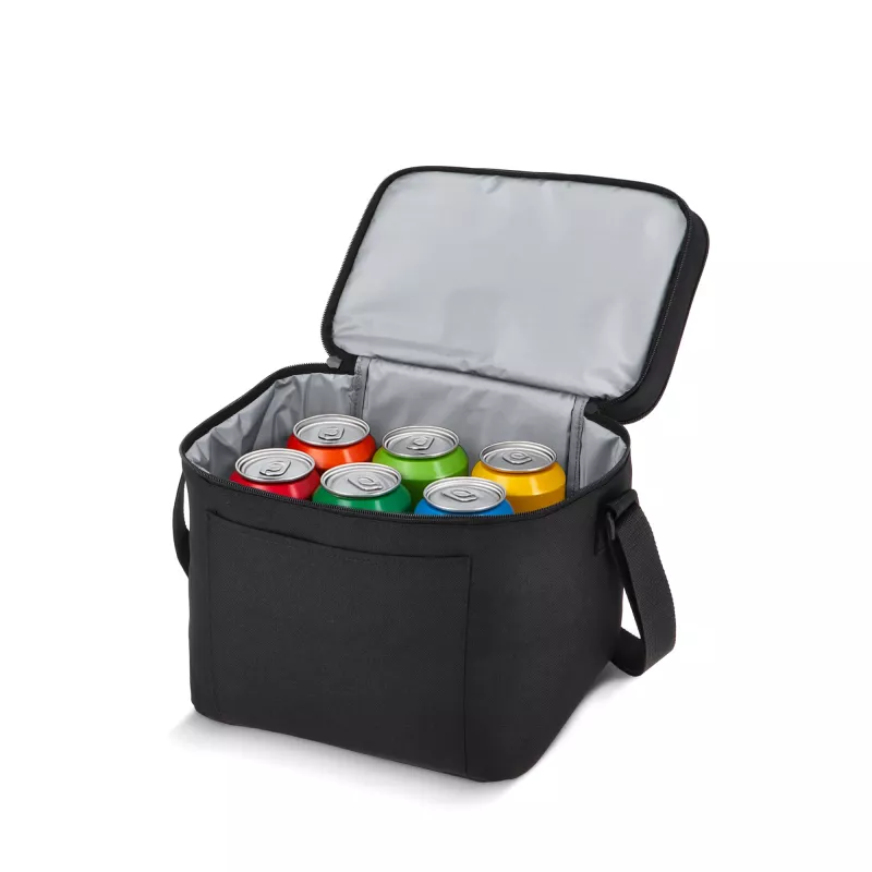 Torba termoizolacyjna R-PET 600D z podwójną komorą 30 x 20 x 25 cm 15 l - czarny (LT95389-N0002)