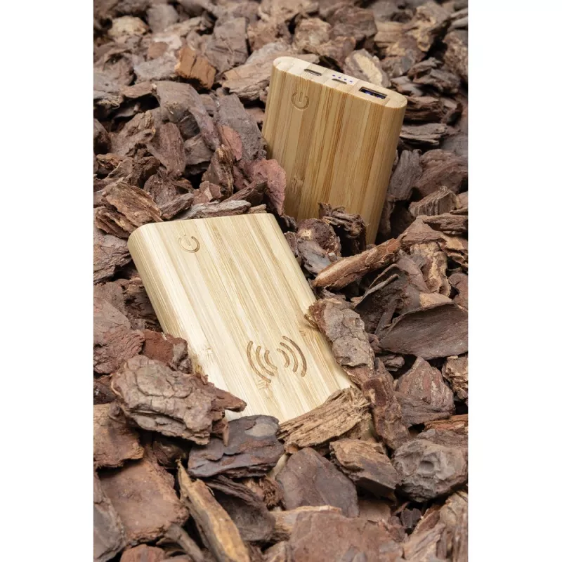 Bambusowy power bank 5000 mAh - brązowy (P322.259)