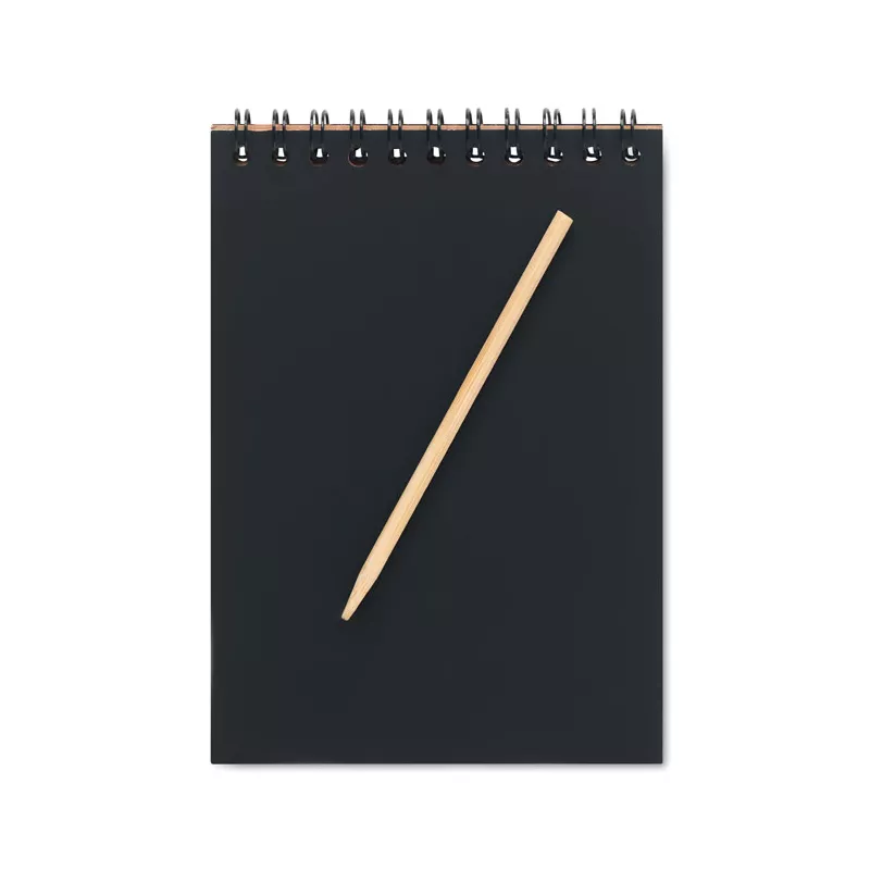 Notes zdrapka 10 kartek z drewnianym długopisem BLACK - Drewna (MO6699-40)