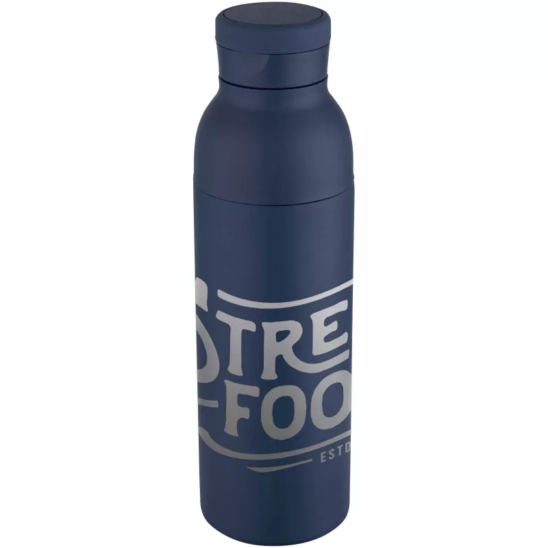 Illuminate butelka termiczna o pojemności 650 ml z podwójnymi ściankami, wykonana ze stali nierdzewnej z recyklingu z certyfikatem RCS. - Granatowy (10083855)