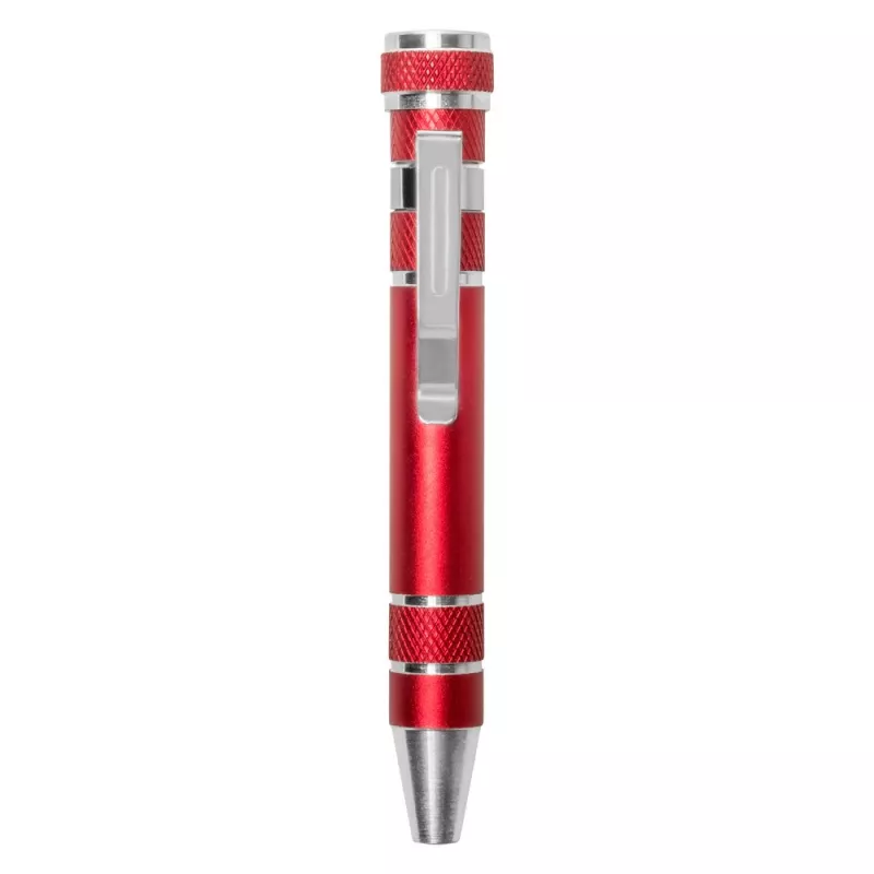 Śrubokręt, 8 końcówek | Tate - czerwony (V5090-05)