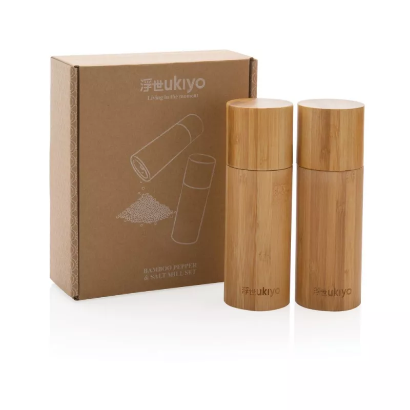 Zestaw młynków do soli i pieprzu Ukiyo - brązowy (P262.319)