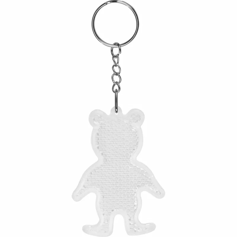 Brelok odblaskowy BEAR - biały (244906)