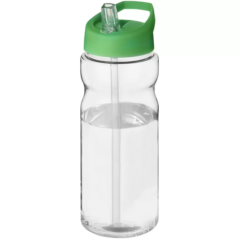 Bidon H2O Base® o pojemności 650 ml z wieczkiem z słomką - Przezroczysty-Zielony (21004917)
