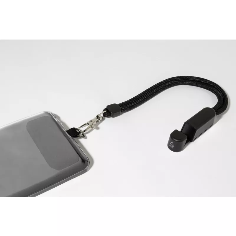 CuffStand Opaska na nadgarstek z uchwytem na telefon komórkowy RPET - czarny (AP800804-10)