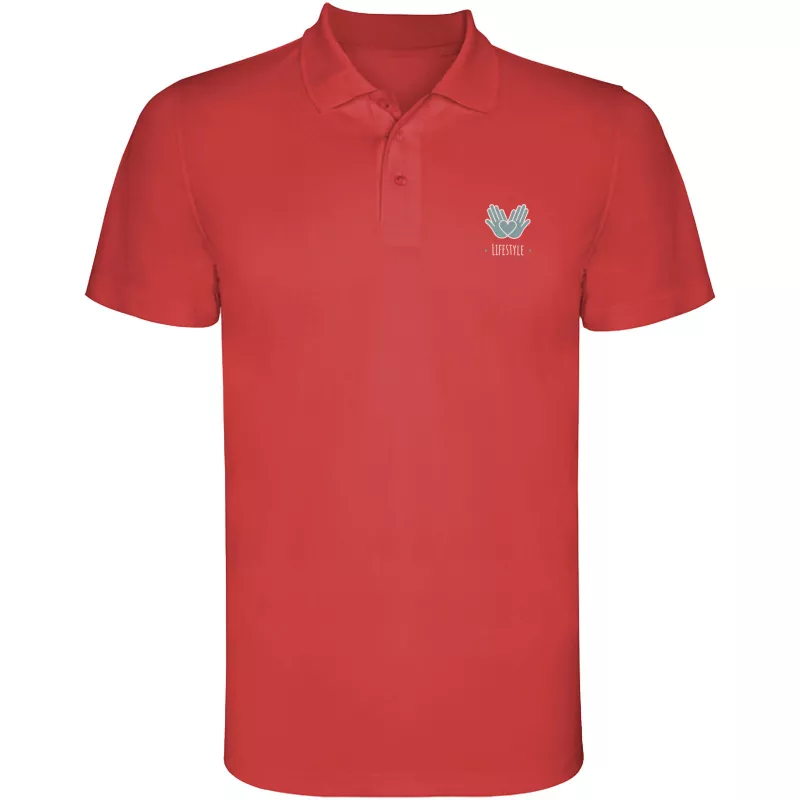 Dziecięca sportowa koszulka polo z poliestru 150 g/m² ROLY MONZHA  - Czerwony (K0404-RED)