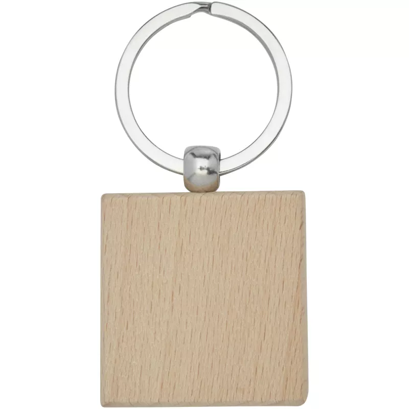 Kwadratowy brelok do kluczy Gioia z drewna bukowego - Drewno (11812171)