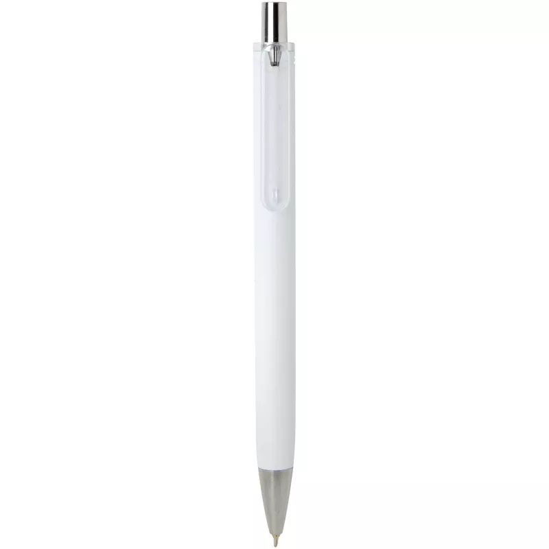 Feld długopis z certyfikatem RCS z recyklingu z metalicznym wykończeniem (czarny tusz) - Biały (10637801)