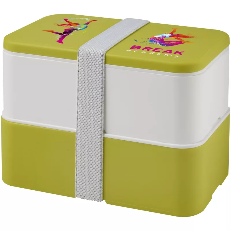 Dwupoziomowe pudełko na lunch 2 x 700 m MIYO - Biały-Limonka (21047005)