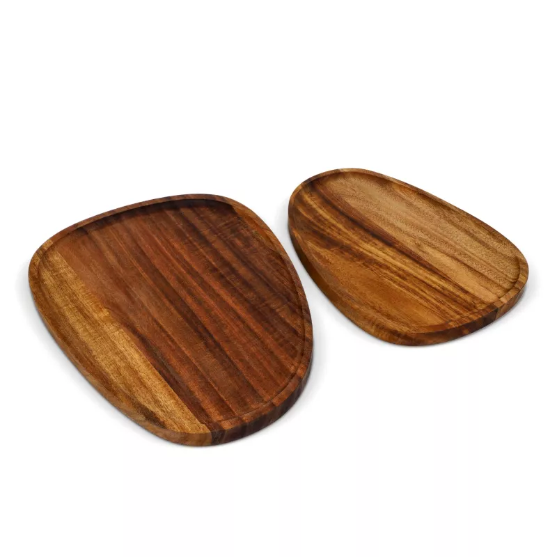 2-pak drewnianych tacek InSideOut o organicznym kształcie - drewniany (LT57206-N0093)