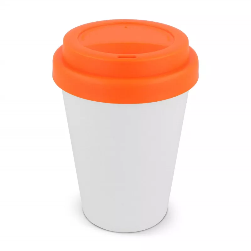 Filiżanka do kawy RPP z białym korpusem 250ml - biało / pomarańczowy (LT98867-N0126)