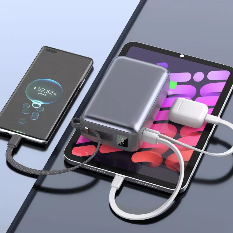 Powerbank Nova Laptop 65 W z wbudowanym kablem USB-C 30000 mAh - ciemnoszary (LT95520-N0060)