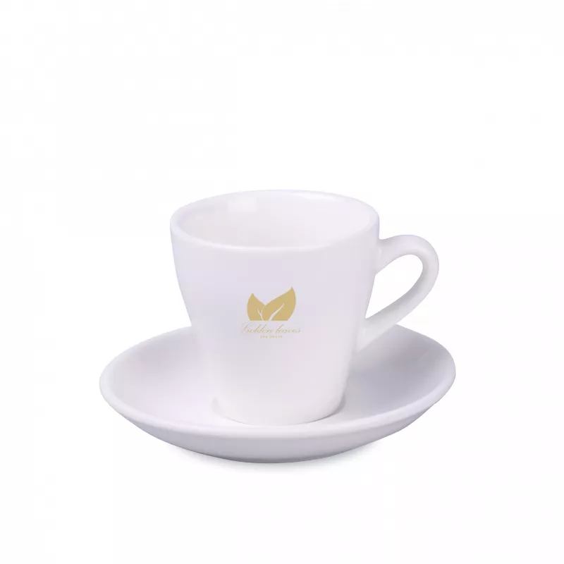 Filiżanka porcelanowa ze spodkiem Verona Bianco Set 70 ml - biały (C/252/70ml-BIAŁY)