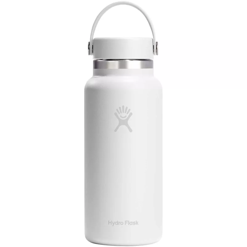 Butelka na wodę Hydro Flask Wide Mouth, pojemność 946 ml, z izolacją termiczną, wykonana ze stali nierdzewnej - Biały (10099101)