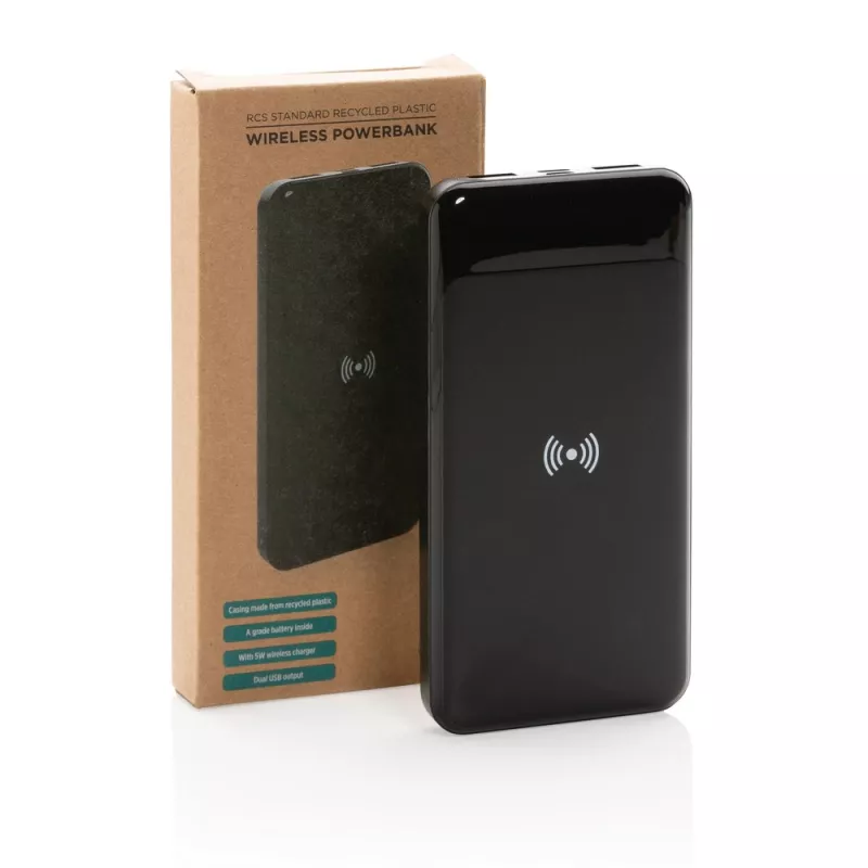 Bezprzewodowy power bank, ładowarka bezprzewodowa - czarny (P322.671)
